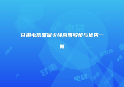 甘肃电信流量卡经营商解析与优势一览