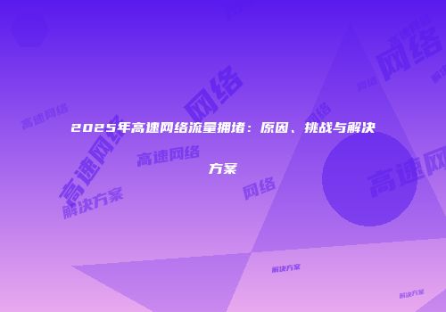 2025年高速网络流量拥堵：原因、挑战与解决方案