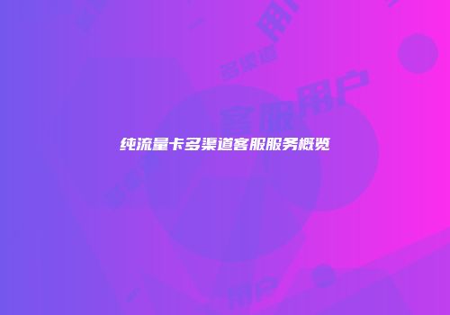 纯流量卡多渠道客服服务概览