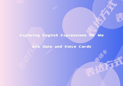 Exploring English Expressions for Mobile Data and Voice Cards