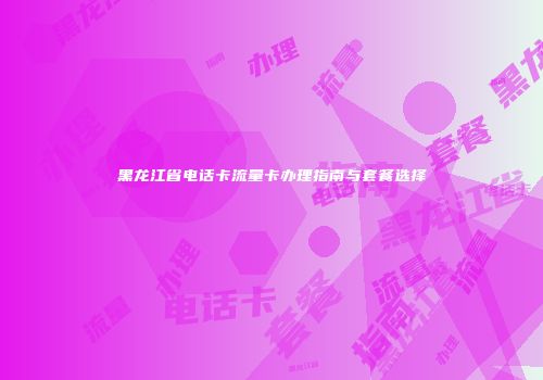 黑龙江省电话卡流量卡办理指南与套餐选择