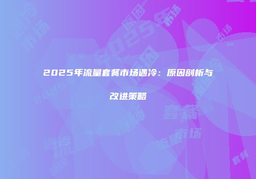 2025年流量套餐市场遇冷：原因剖析与改进策略
