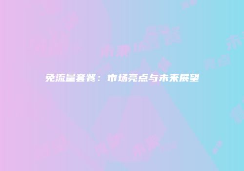 免流量套餐：市场亮点与未来展望