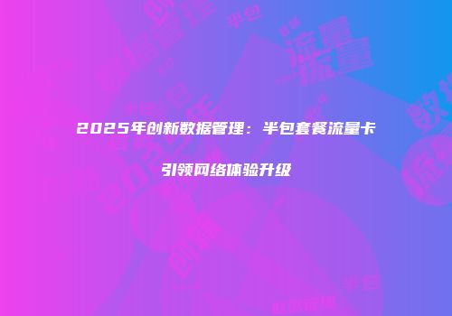 2025年创新数据管理：半包套餐流量卡引领网络体验升级