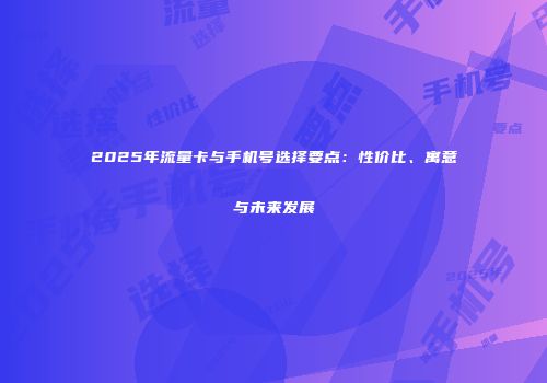 2025年流量卡与手机号选择要点：性价比、寓意与未来发展