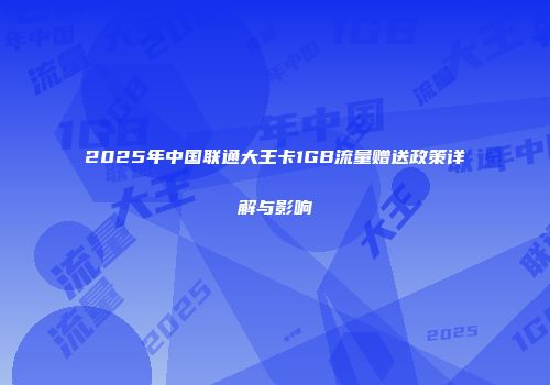 2025年中国联通大王卡1GB流量赠送政策详解与影响