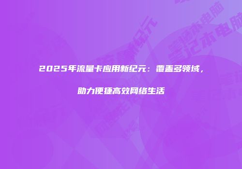 2025年流量卡应用新纪元：覆盖多领域，助力便捷高效网络生活