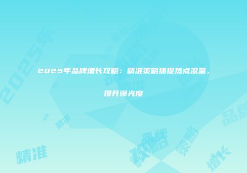 2025年品牌增长攻略：精准策略捕捉热点流量，提升曝光度
