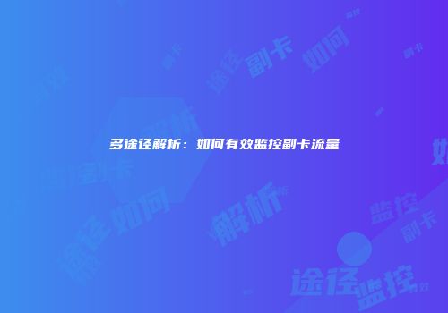 多途径解析：如何有效监控副卡流量