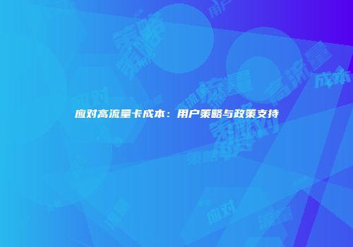 应对高流量卡成本：用户策略与政策支持