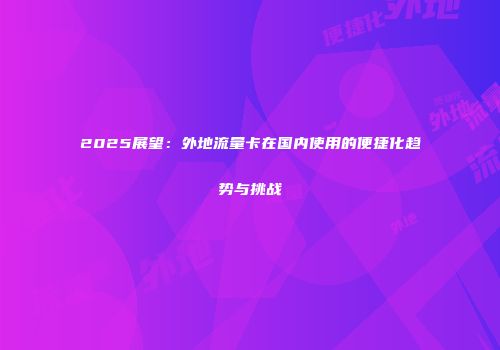 2025展望：外地流量卡在国内使用的便捷化趋势与挑战