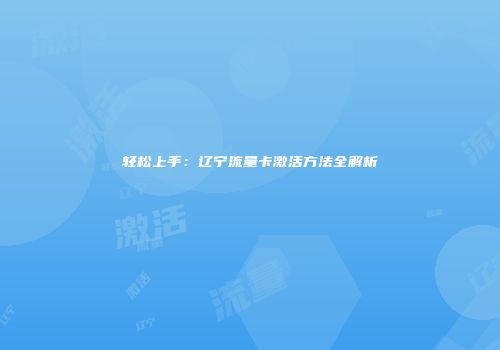 轻松上手：辽宁流量卡激活方法全解析