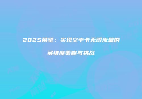 2025展望：实现空中卡无限流量的多维度策略与挑战