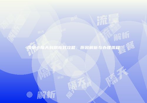 流量卡隔天到期应对攻略：原因解析与办理流程