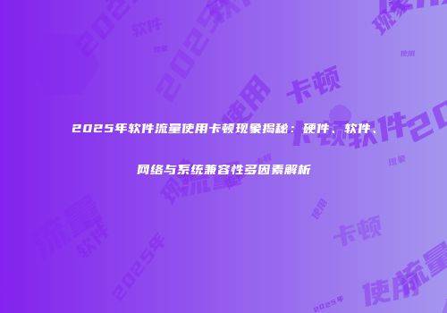 2025年软件流量使用卡顿现象揭秘：硬件、软件、网络与系统兼容性多因素解析
