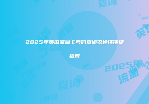 2025年英国流量卡号码查询多途径便捷指南
