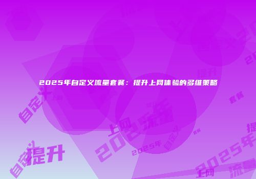 2025年自定义流量套餐：提升上网体验的多维策略