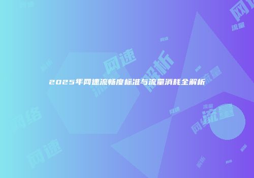 2025年网速流畅度标准与流量消耗全解析