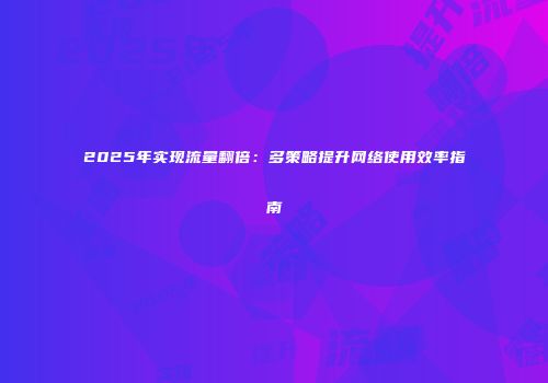 2025年实现流量翻倍：多策略提升网络使用效率指南