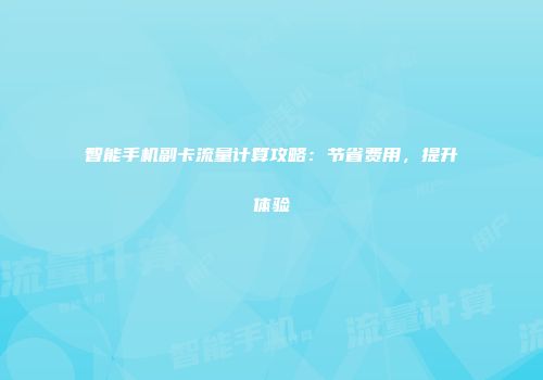 智能手机副卡流量计算攻略：节省费用，提升体验