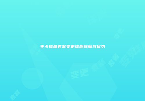 王卡流量套餐变更流程详解与优势