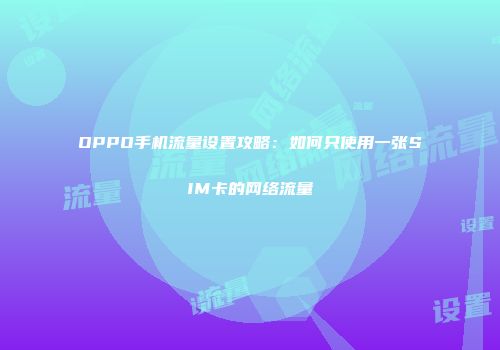 OPPO手机流量设置攻略：如何只使用一张SIM卡的网络流量
