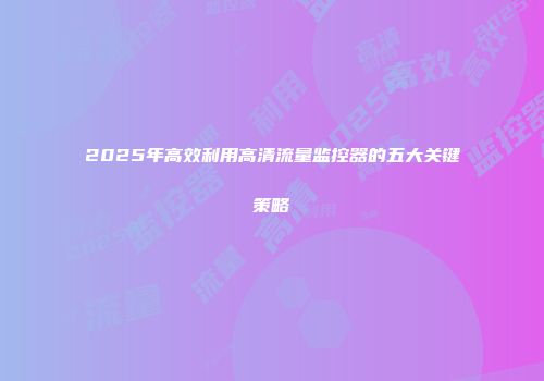 2025年高效利用高清流量监控器的五大关键策略