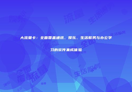 大流量卡：全面覆盖通讯、娱乐、生活服务与办公学习的软件集成体验