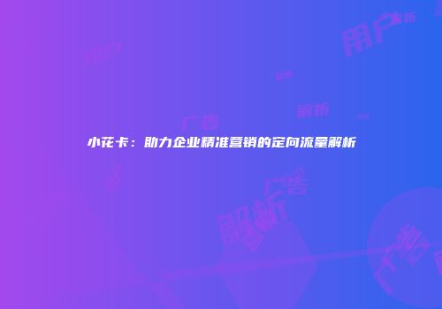 小花卡：助力企业精准营销的定向流量解析