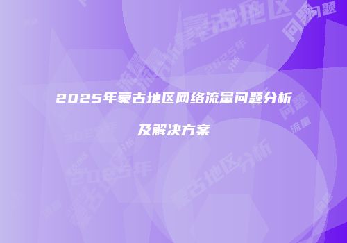 2025年蒙古地区网络流量问题分析及解决方案