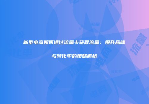 新型电商如何通过流量卡获取流量：提升品牌与转化率的策略解析