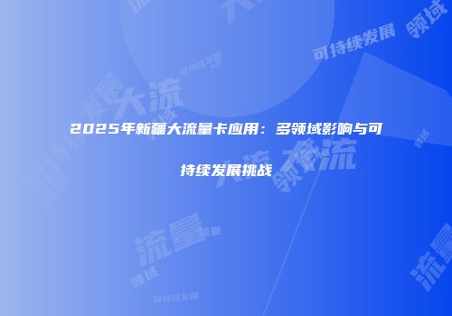 2025年新疆大流量卡应用：多领域影响与可持续发展挑战