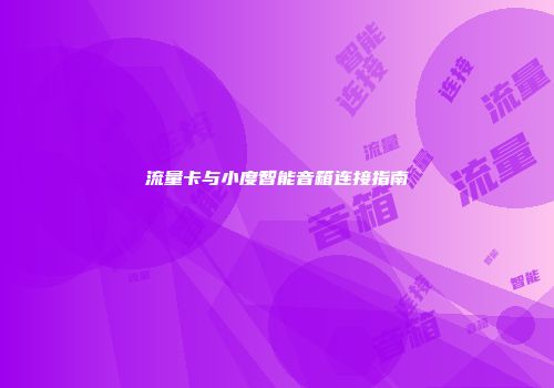 流量卡与小度智能音箱连接指南