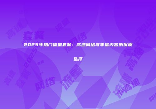 2025年热门流量套餐：高速网络与丰富内容的优质选择