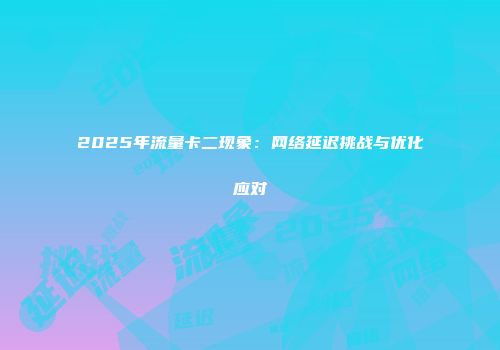 2025年流量卡二现象：网络延迟挑战与优化应对