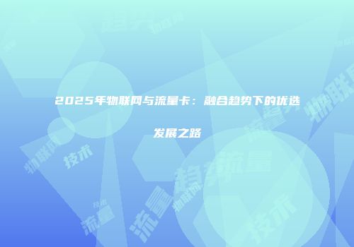 2025年物联网与流量卡：融合趋势下的优选发展之路