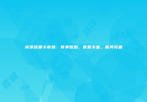 菏泽流量卡市场：竞争激烈，套餐丰富，服务完善