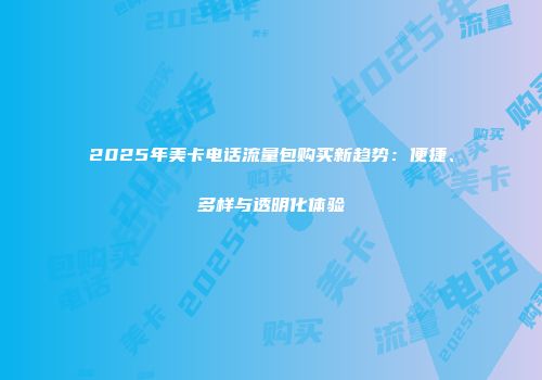 2025年美卡电话流量包购买新趋势：便捷、多样与透明化体验