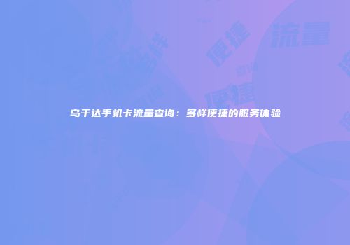 乌干达手机卡流量查询：多样便捷的服务体验