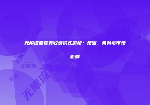 无限流量套餐收费模式解析：策略、机制与市场影响