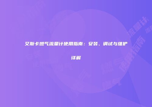 艾斯卡燃气流量计使用指南：安装、调试与维护详解