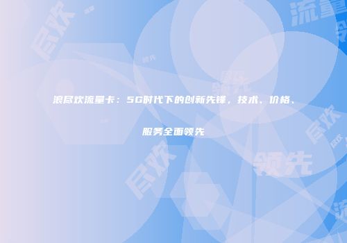 浪尽欢流量卡：5G时代下的创新先锋，技术、价格、服务全面领先