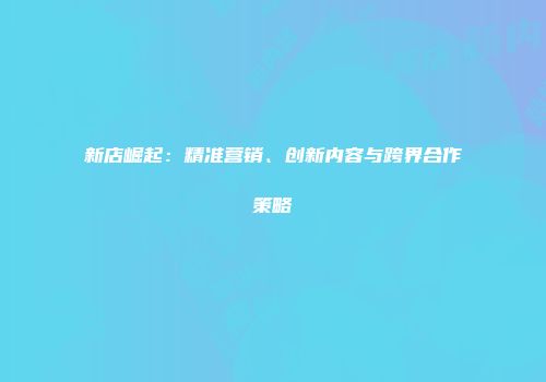 新店崛起：精准营销、创新内容与跨界合作策略
