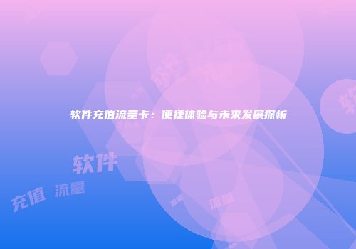 软件充值流量卡：便捷体验与未来发展探析