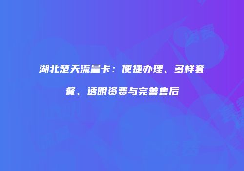 湖北楚天流量卡：便捷办理、多样套餐、透明资费与完善售后