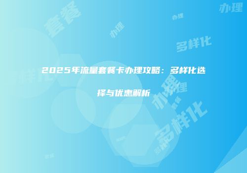 2025年流量套餐卡办理攻略：多样化选择与优惠解析