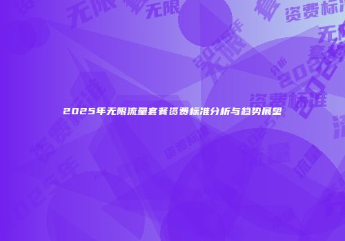 2025年无限流量套餐资费标准分析与趋势展望