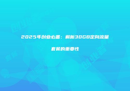 2025年创业必备：解析30GB定向流量套餐的重要性