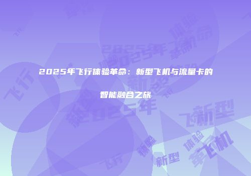 2025年飞行体验革命：新型飞机与流量卡的智能融合之旅