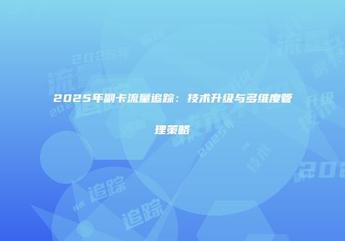 2025年副卡流量追踪：技术升级与多维度管理策略